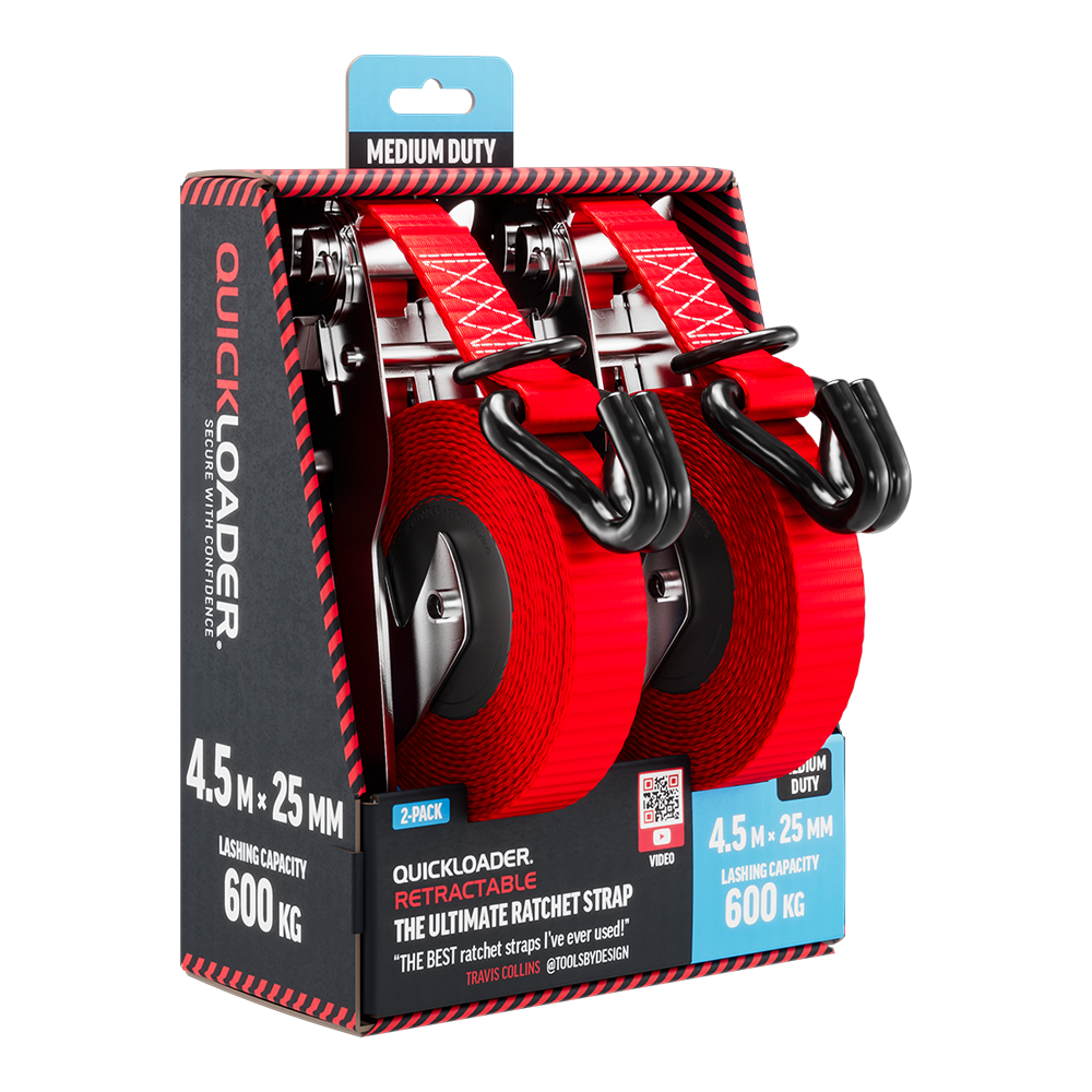 Retractable Ratchet Strap 600kg 4,5M