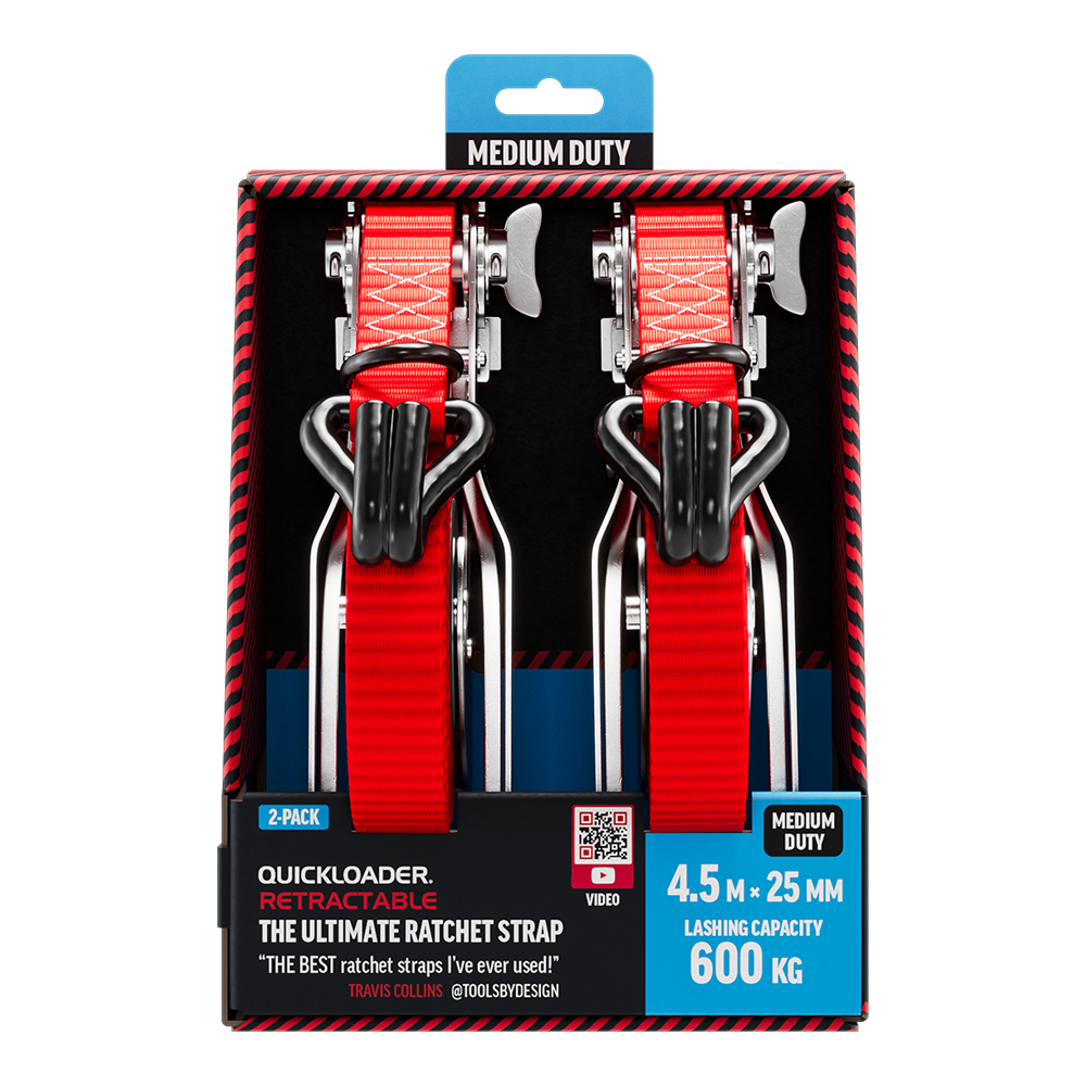 Retractable Ratchet Strap 600kg 4,5M